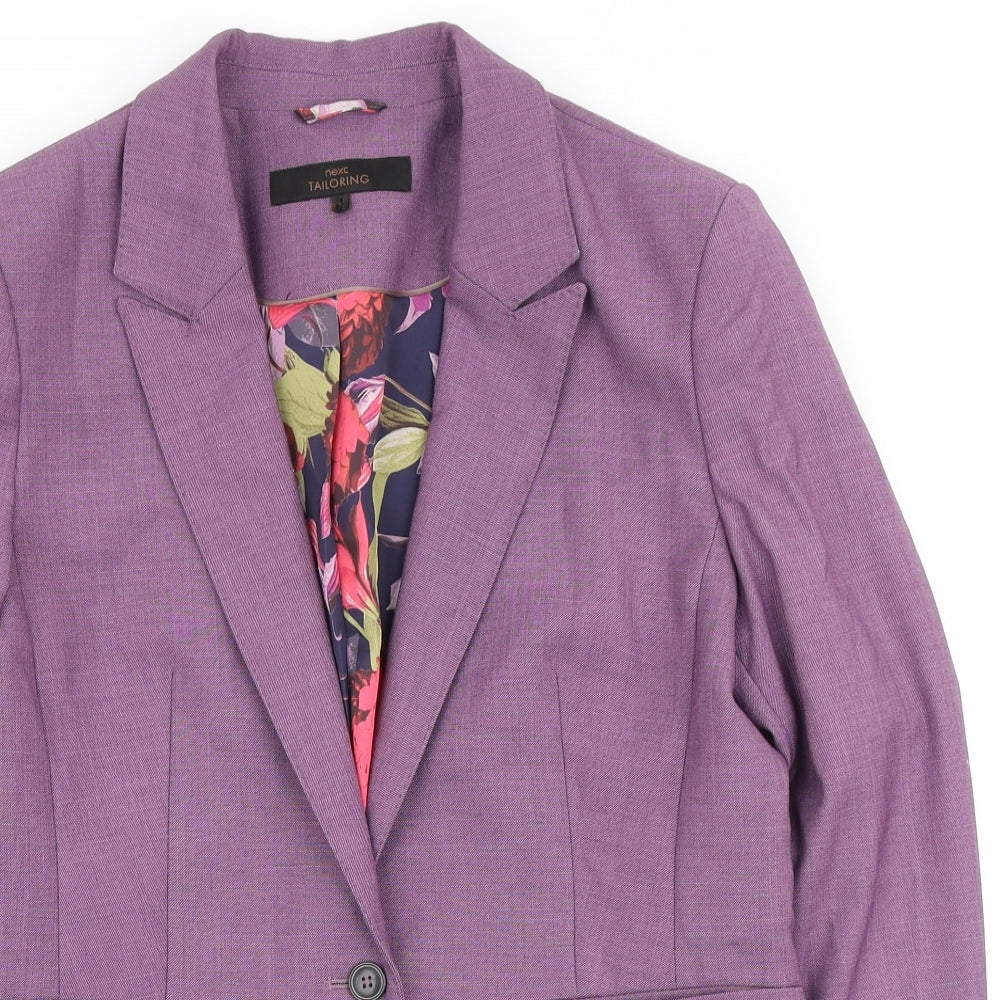 NEXT Womens Purple Polyester Jacket Blazer Size 12