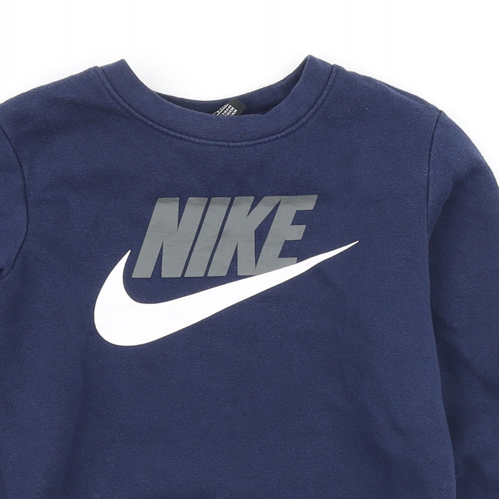 Nike Boys Blue Polyester Pullover Sweatshirt Size 6-7 Years