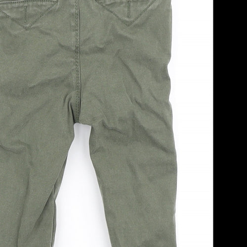 Primark Boys Green Cotton Cargo Jeans Size 9-12 Months Button