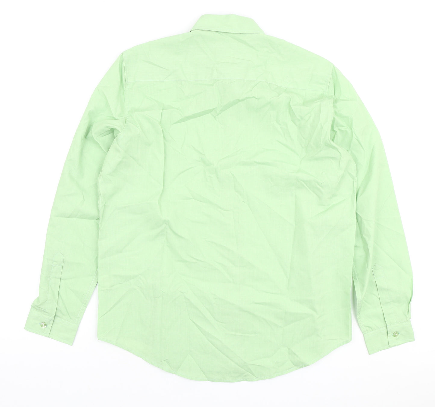 James Meade Womens Green Cotton Basic Button-Up Size 14 Collared