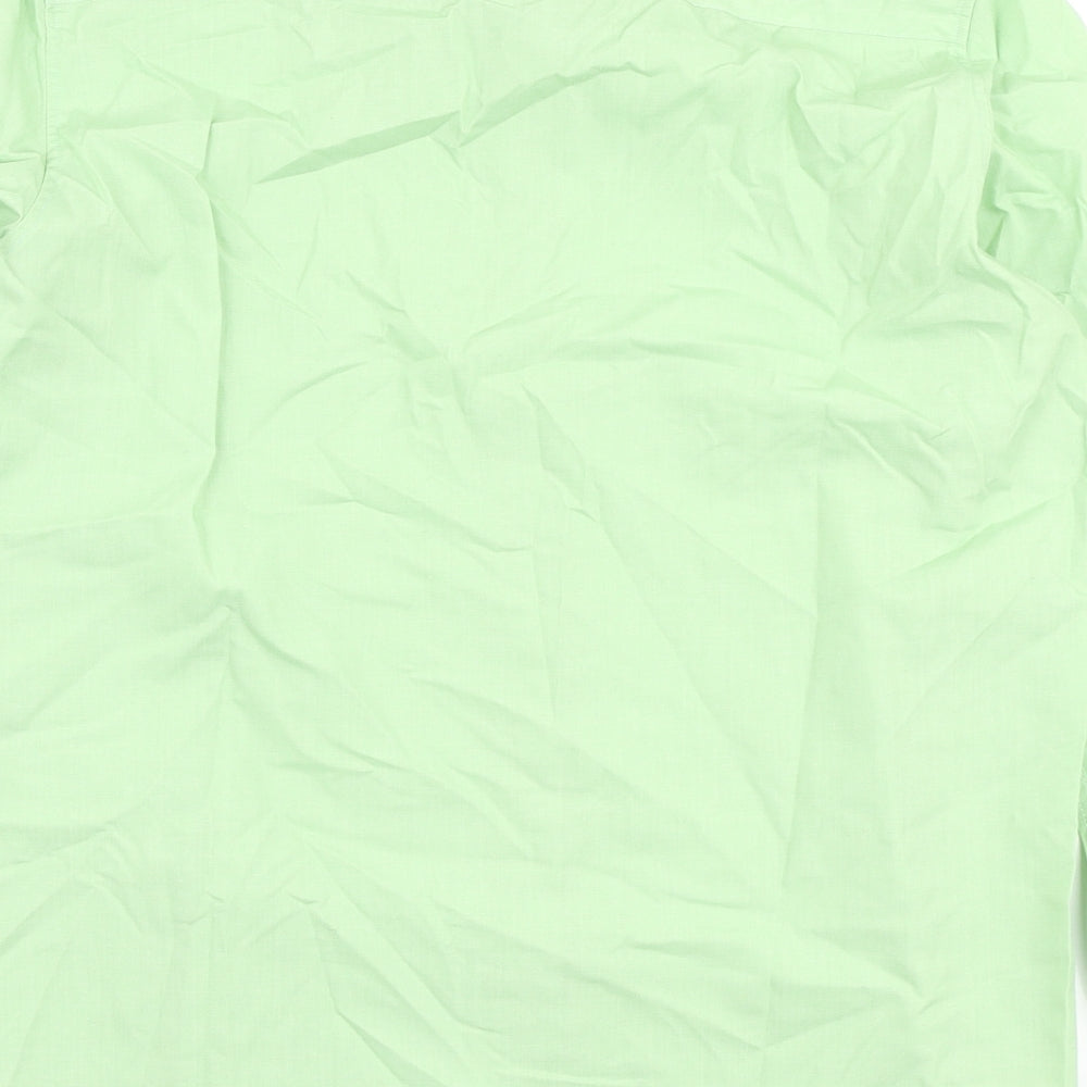 James Meade Womens Green Cotton Basic Button-Up Size 14 Collared