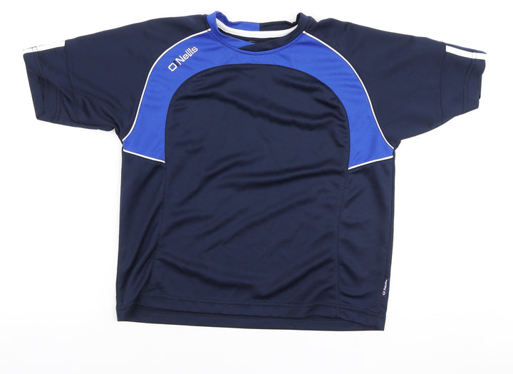 O'Neills Boys Blue Polyester Basic T-Shirt Size 9-10 Years Round Neck Pullover