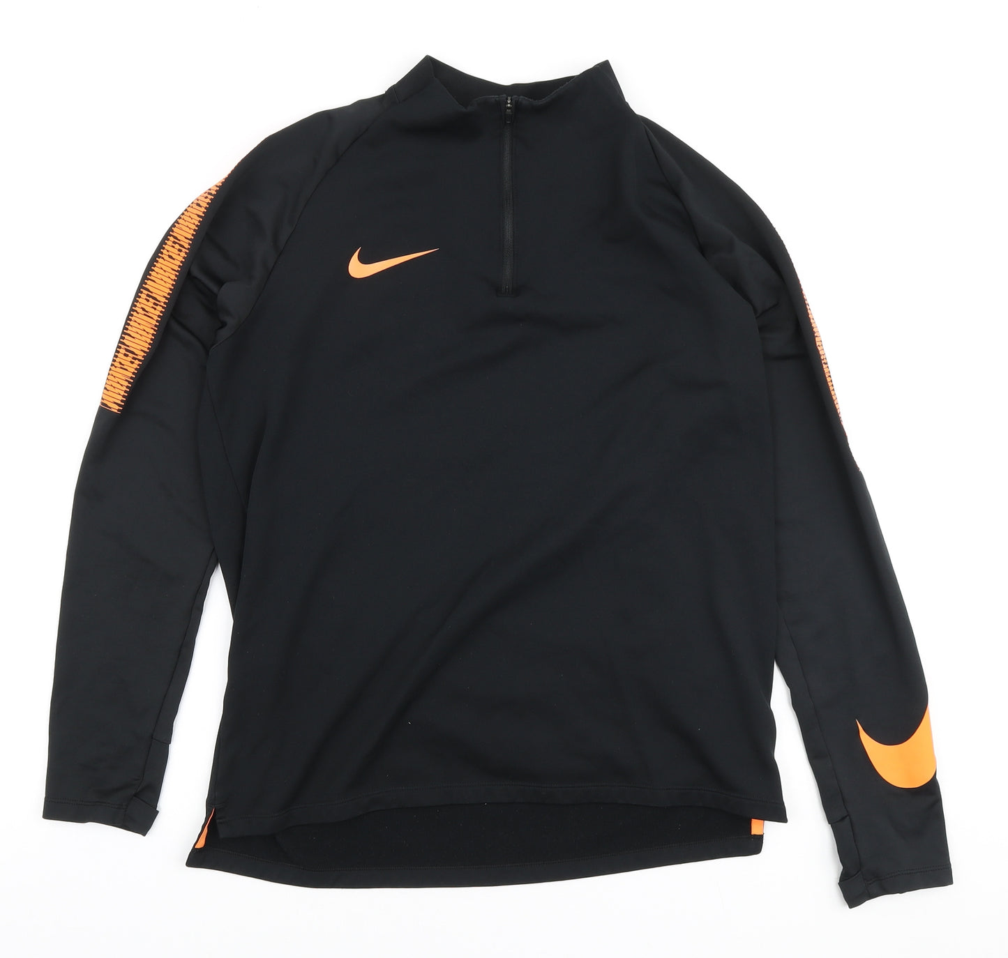 Nike Mens Black Polyester Pullover Casual Size M High Neck Zip
