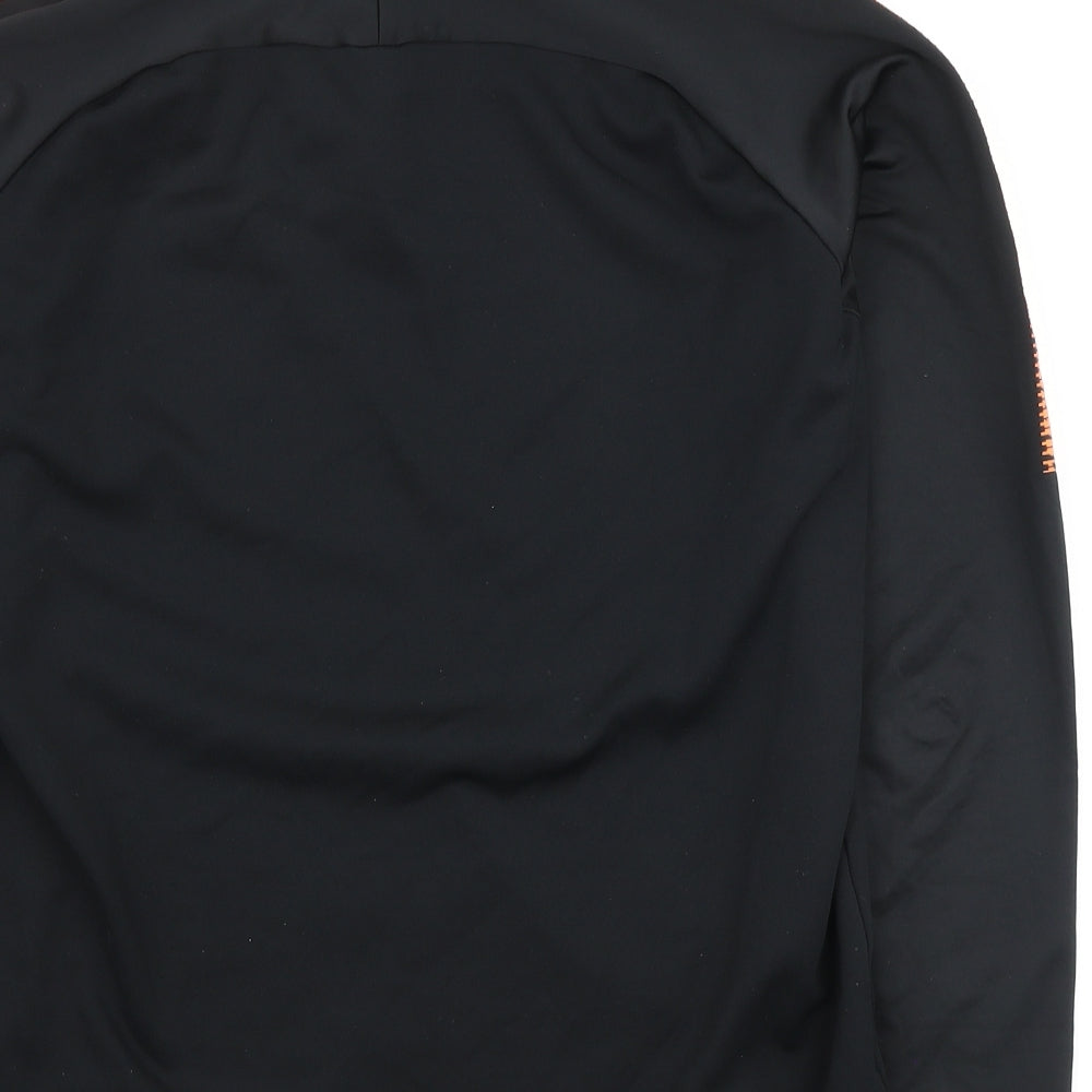 Nike Mens Black Polyester Pullover Casual Size M High Neck Zip