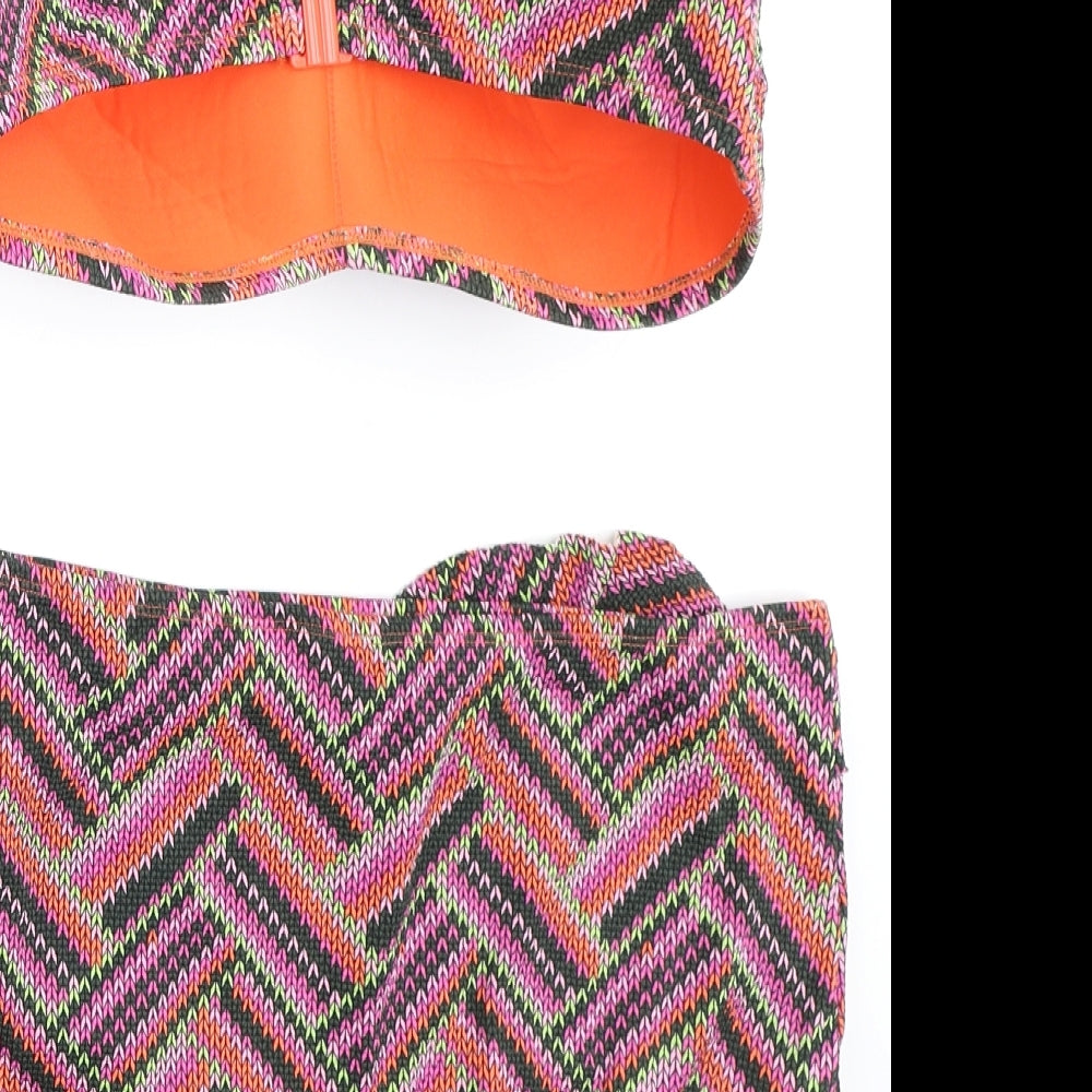 TU Womens Multicoloured Geometric Polyester Bikini Size 18 - Top size- 18, Bottoms size- 22