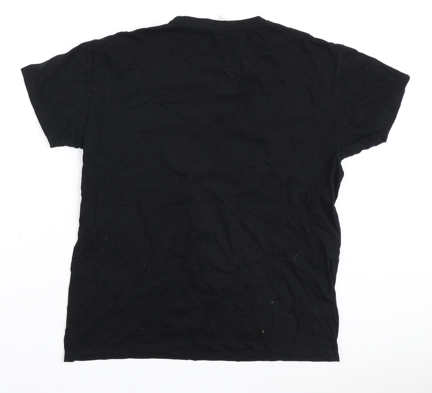 Sols Regent Mens Black Cotton T-Shirt Size M Round Neck