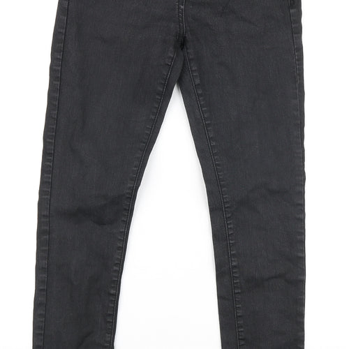 Sophie Girls Black Cotton Jegging Jeans Size 12-13 Years Regular Zip - studded pockets