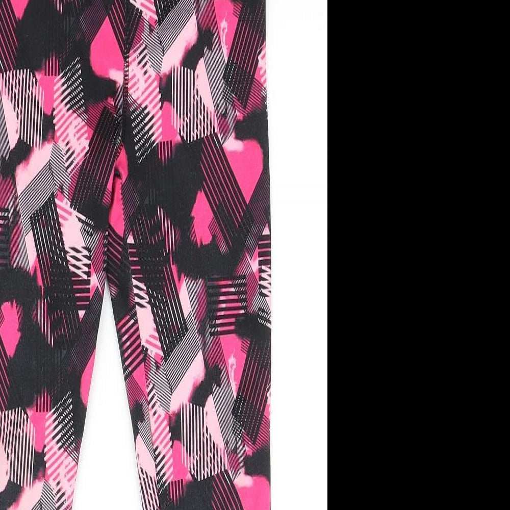 Dunnes Stores Girls Pink Geometric Polyester Jegging Trousers Size 7-8 Years Regular - leggings