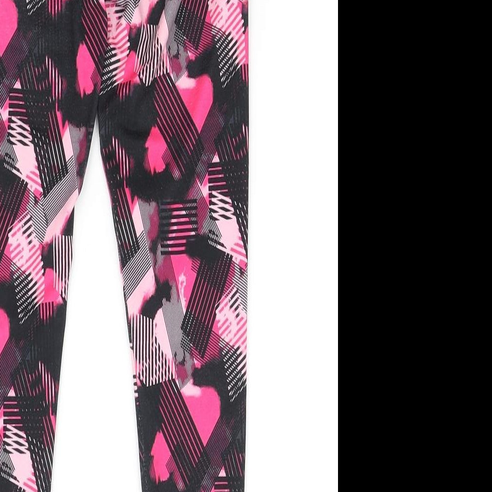 Dunnes Stores Girls Pink Geometric Polyester Jegging Trousers Size 7-8 Years Regular - leggings
