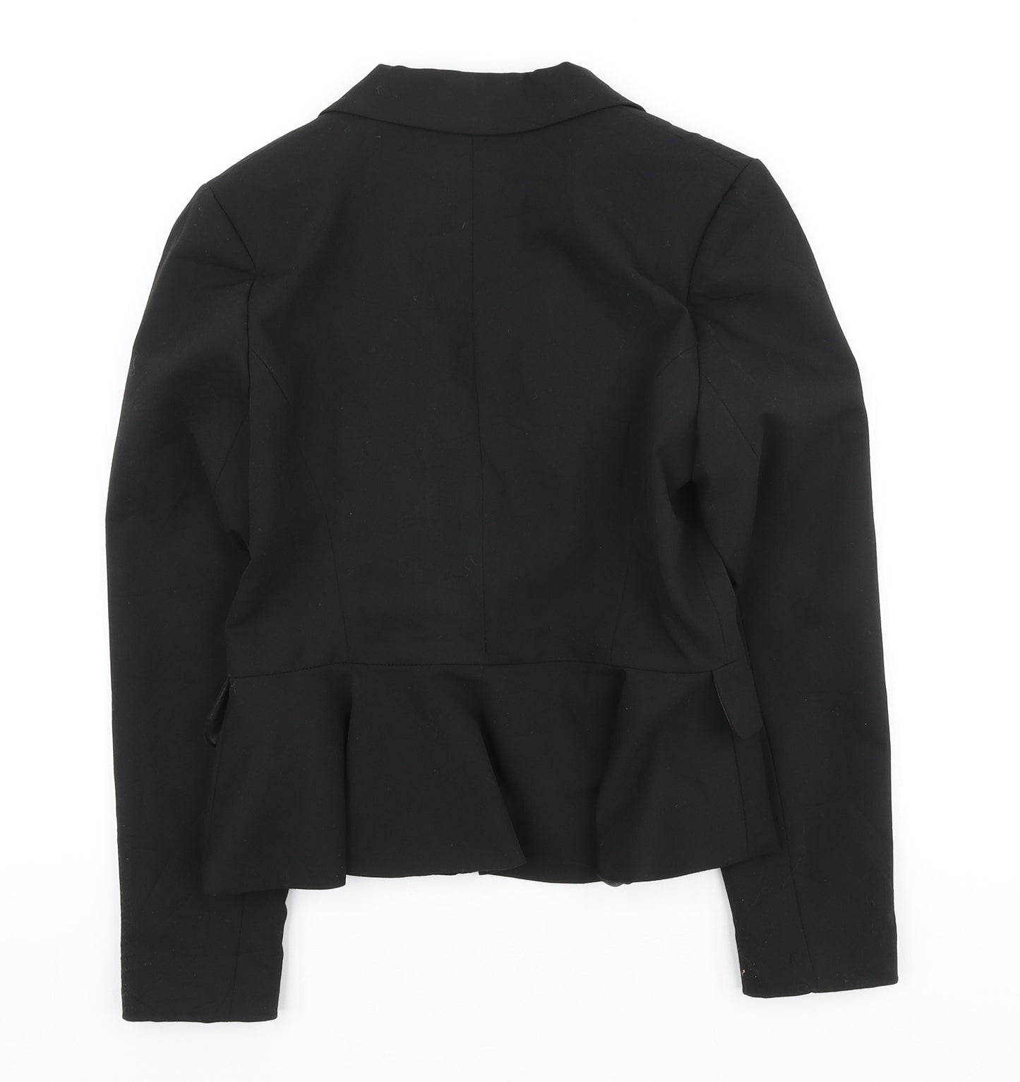 Dorothy Perkins Womens Black Polyester Jacket Blazer Size 10 - Frill Detail