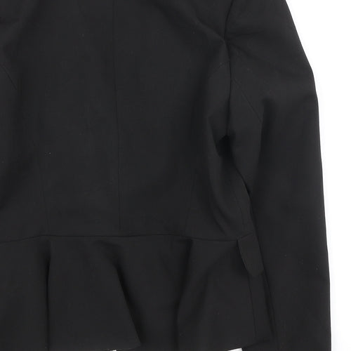Dorothy Perkins Womens Black Polyester Jacket Blazer Size 10 - Frill Detail
