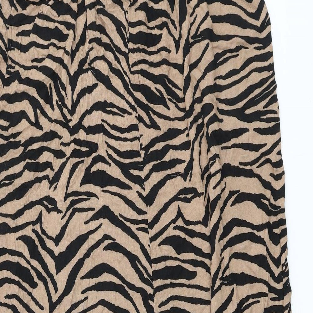 New Look Womens Brown Animal Print Viscose Jumpsuit One-Piece Size 10 L21 in Pullover - zebra print