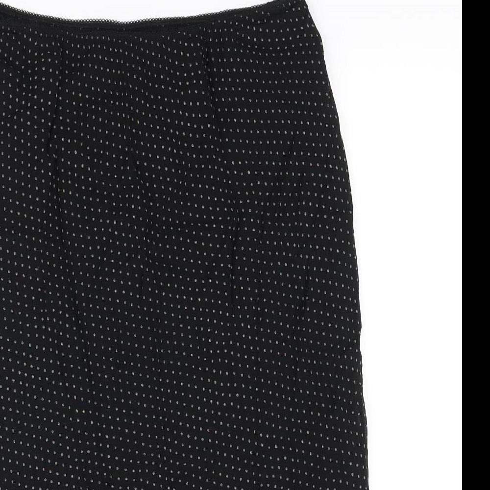 ST BENNARD Womens Black Polka Dot Viscose Swing Skirt Size 18