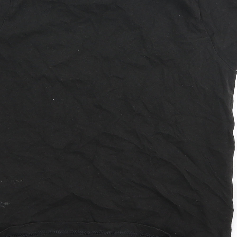 Matalan Boys Black Cotton Basic T-Shirt Size 7 Years Round Neck - Pause-Play