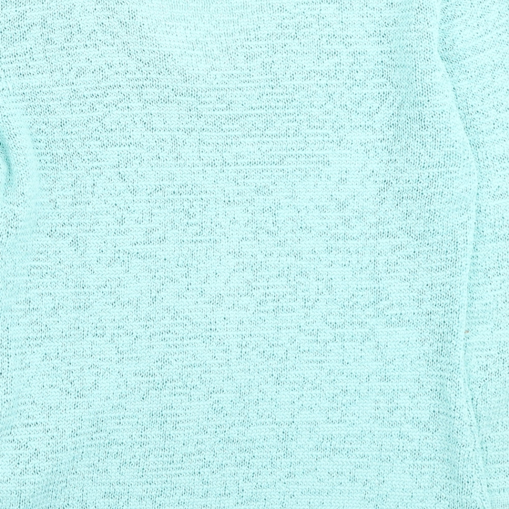 Tina Taylor Womens Blue Round Neck Cotton Pullover Jumper Size S