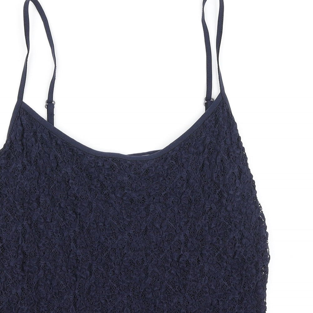 Marks and Spencer Womens Blue Polyamide Camisole Tank Size 16 Round Neck