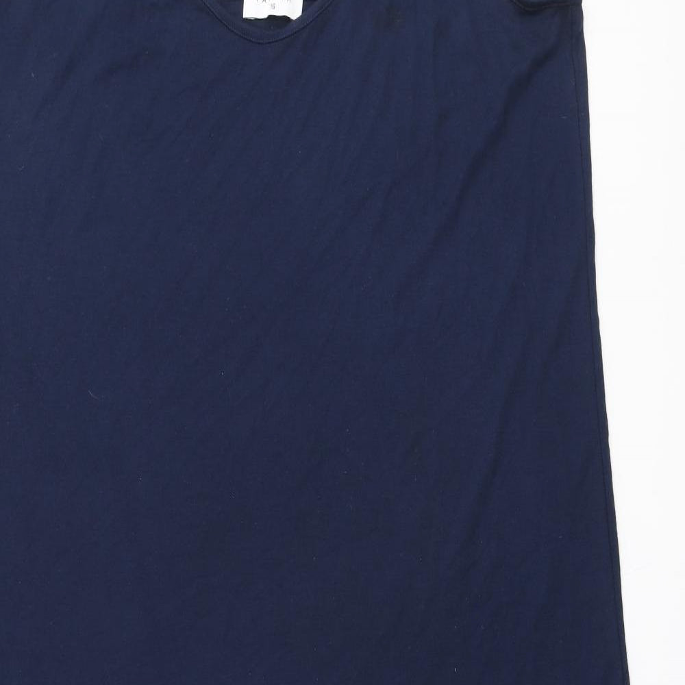 Papaya Womens Blue Polyester Fit & Flare Size 16 V-Neck