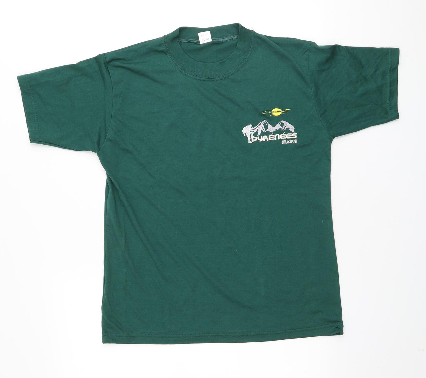 Preworn Mens Green Cotton T-Shirt Size M Round Neck - Pyrenees France