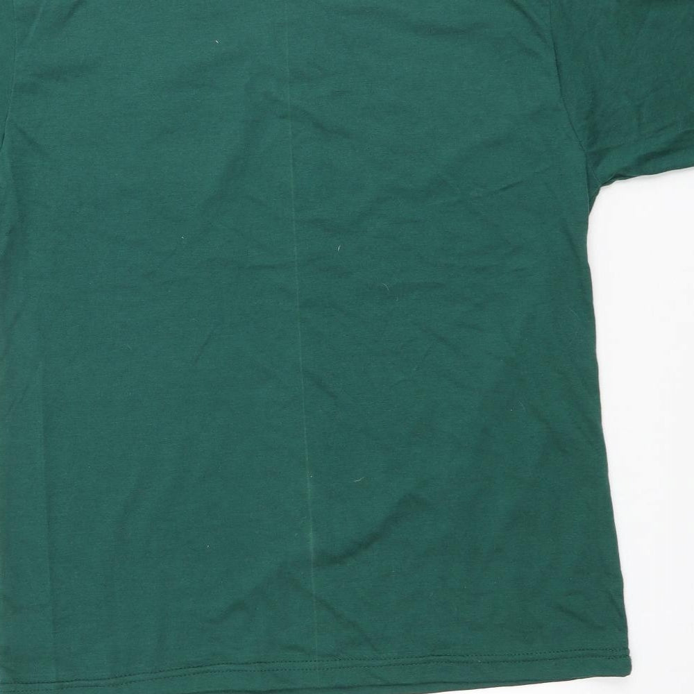 Preworn Mens Green Cotton T-Shirt Size M Round Neck - Pyrenees France