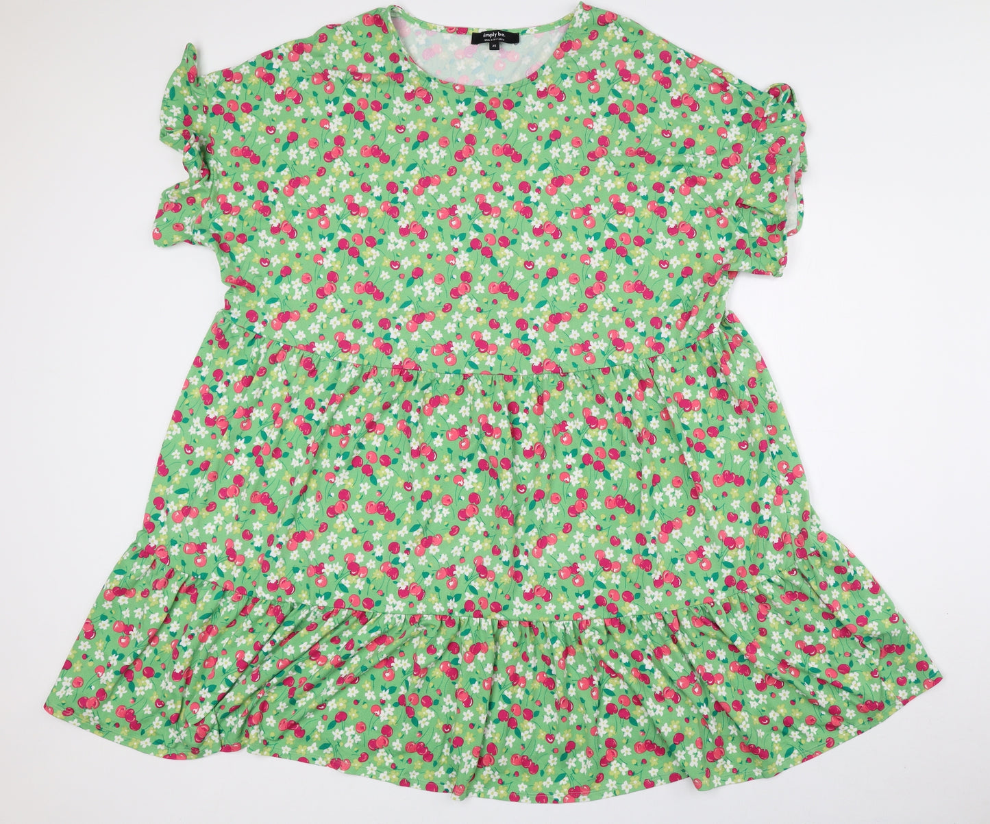 Simply Be Womens Multicoloured Geometric Polyester Fit & Flare Size 26 Crew Neck