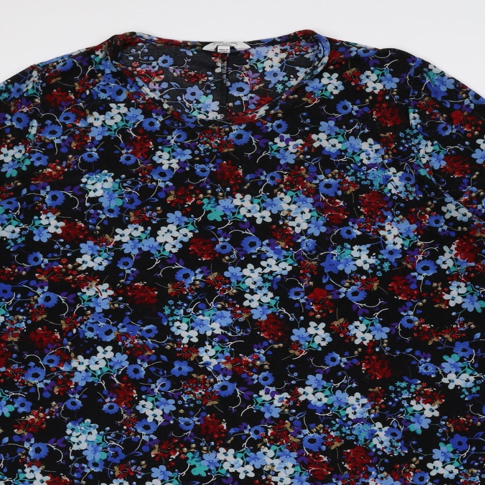 Simply Be Womens Multicoloured Floral Polyester A-Line Size 24 Crew Neck