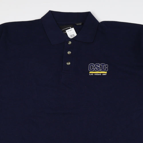 CH Classic Mens Multicoloured 100% Cotton Polo Size XL Collared Button - Logo print, 2XL