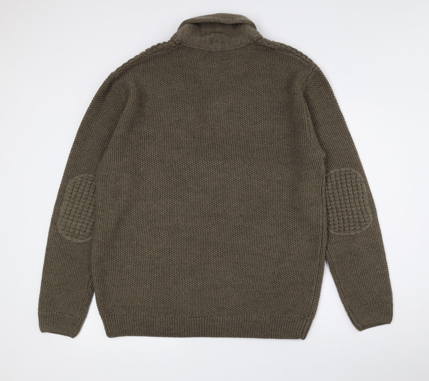 NEXT Mens Green V-Neck Acrylic Pullover Jumper Size XL