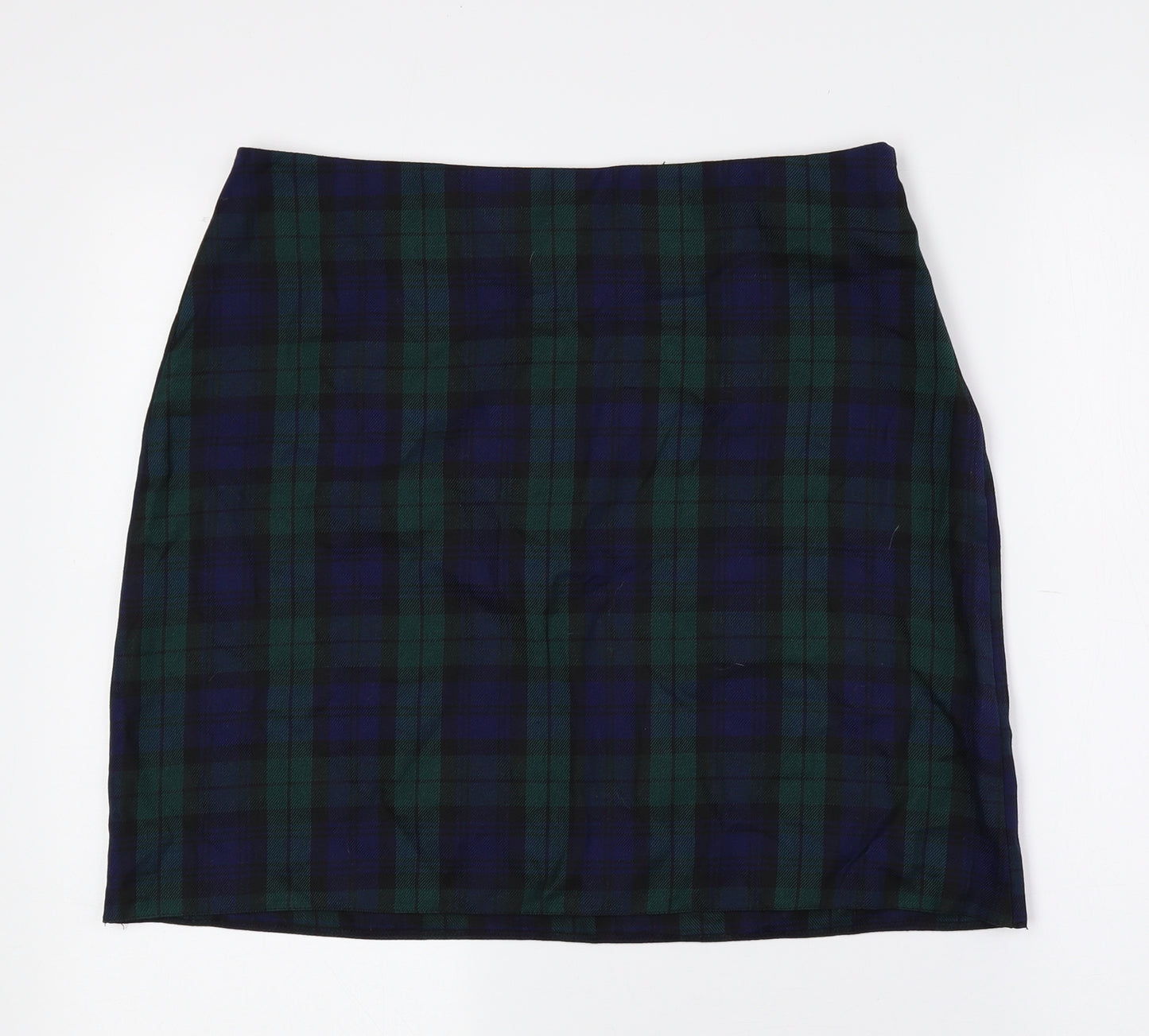 New Look Womens Multicoloured Check Polyester A-Line Skirt Size 14 Zip