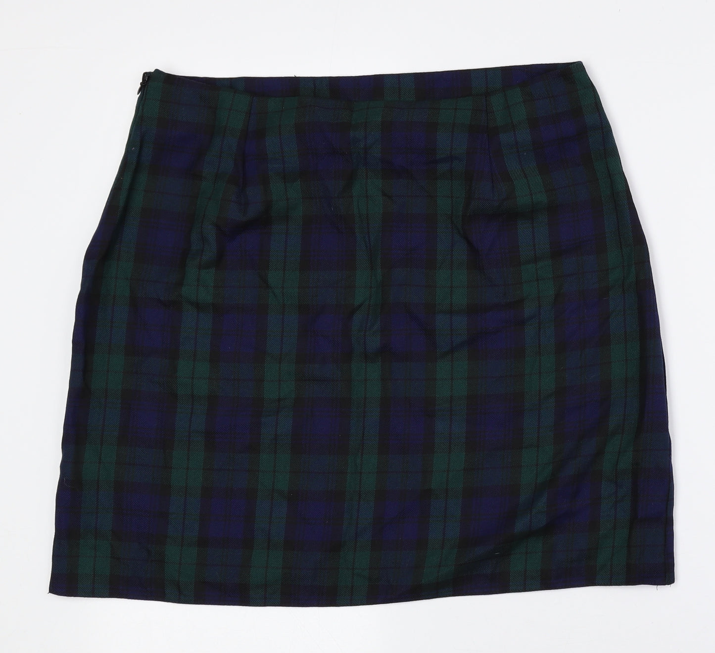 New Look Womens Multicoloured Check Polyester A-Line Skirt Size 14 Zip