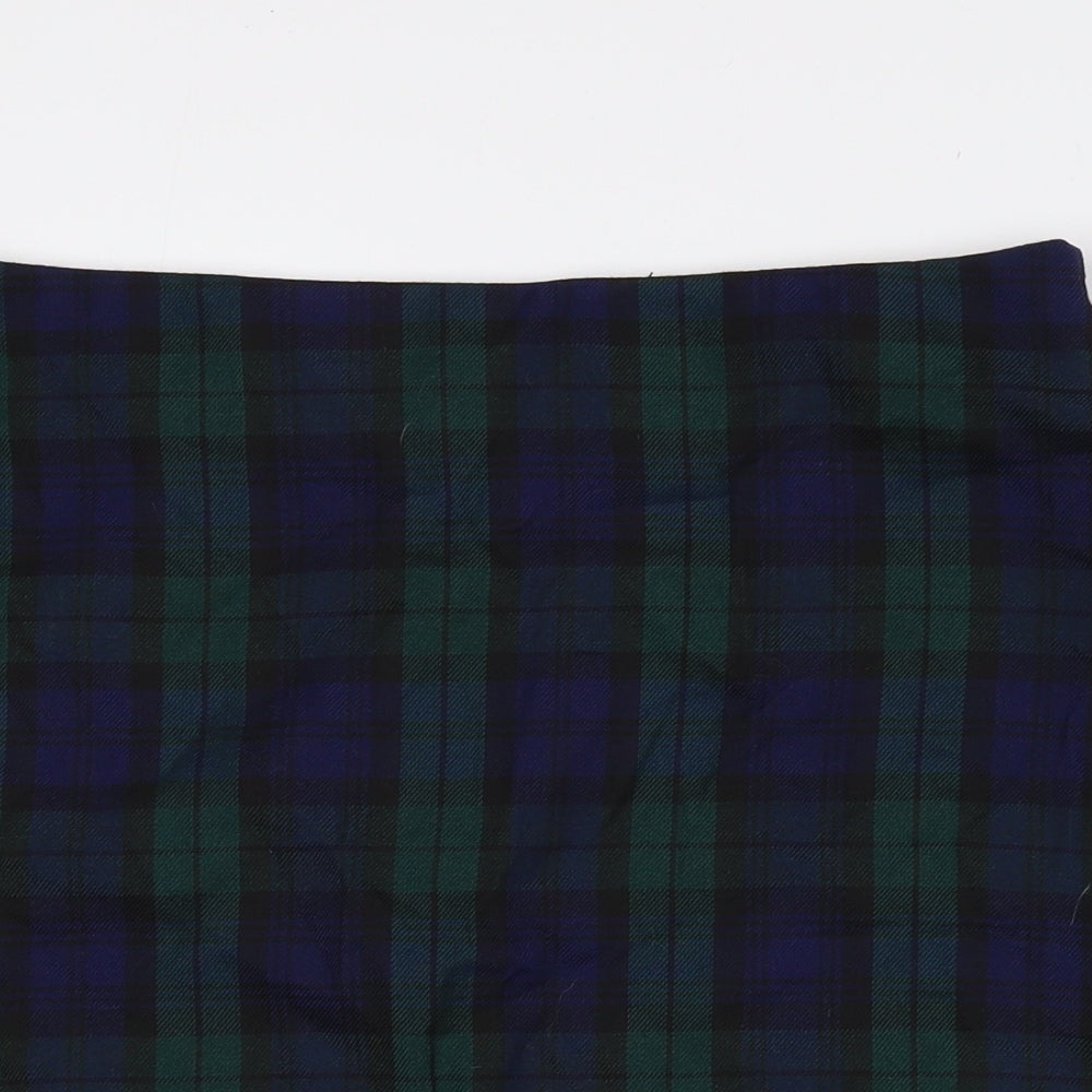 New Look Womens Multicoloured Check Polyester A-Line Skirt Size 14 Zip