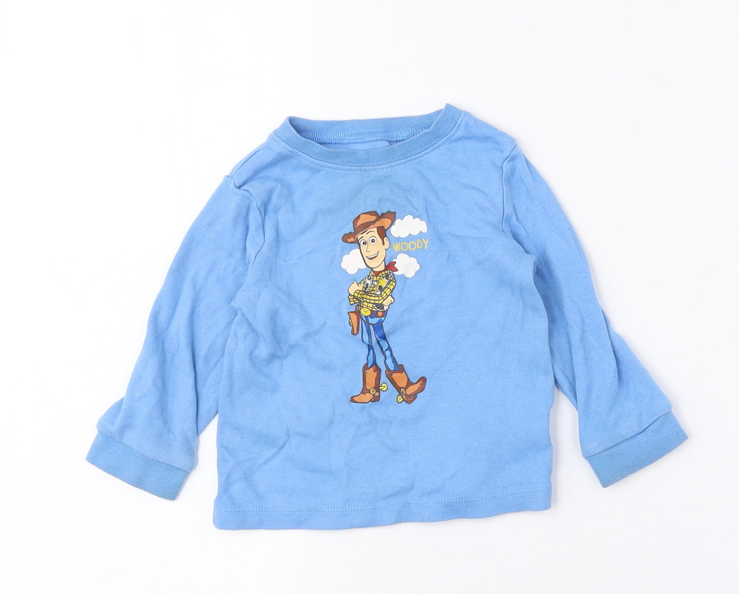 Disney Baby Boys Multicoloured 100% Cotton Basic T-Shirt Size 9-12 Months Crew Neck - Woody Toy Story