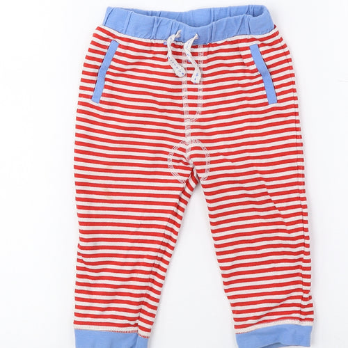 TU Boys Multicoloured Striped 100% Cotton Jogger Trousers Size 12-18 Months Drawstring