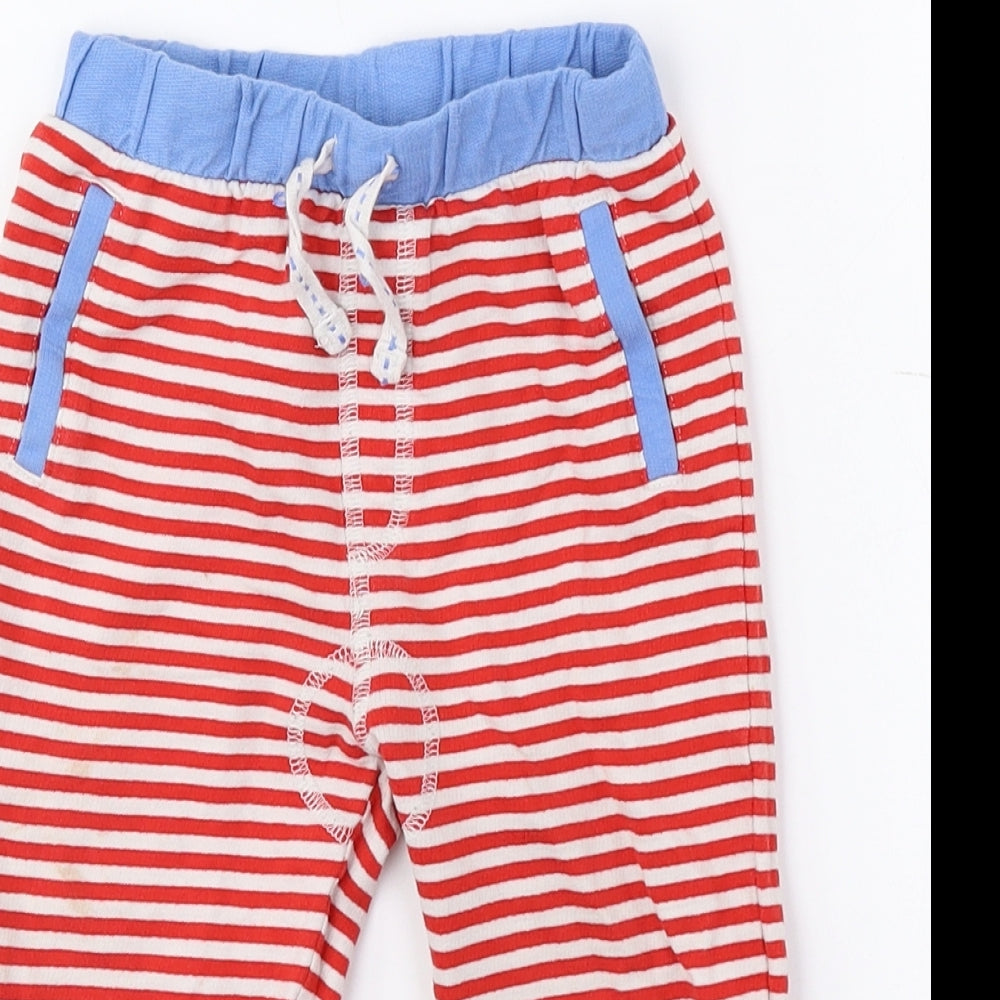 TU Boys Multicoloured Striped 100% Cotton Jogger Trousers Size 12-18 Months Drawstring
