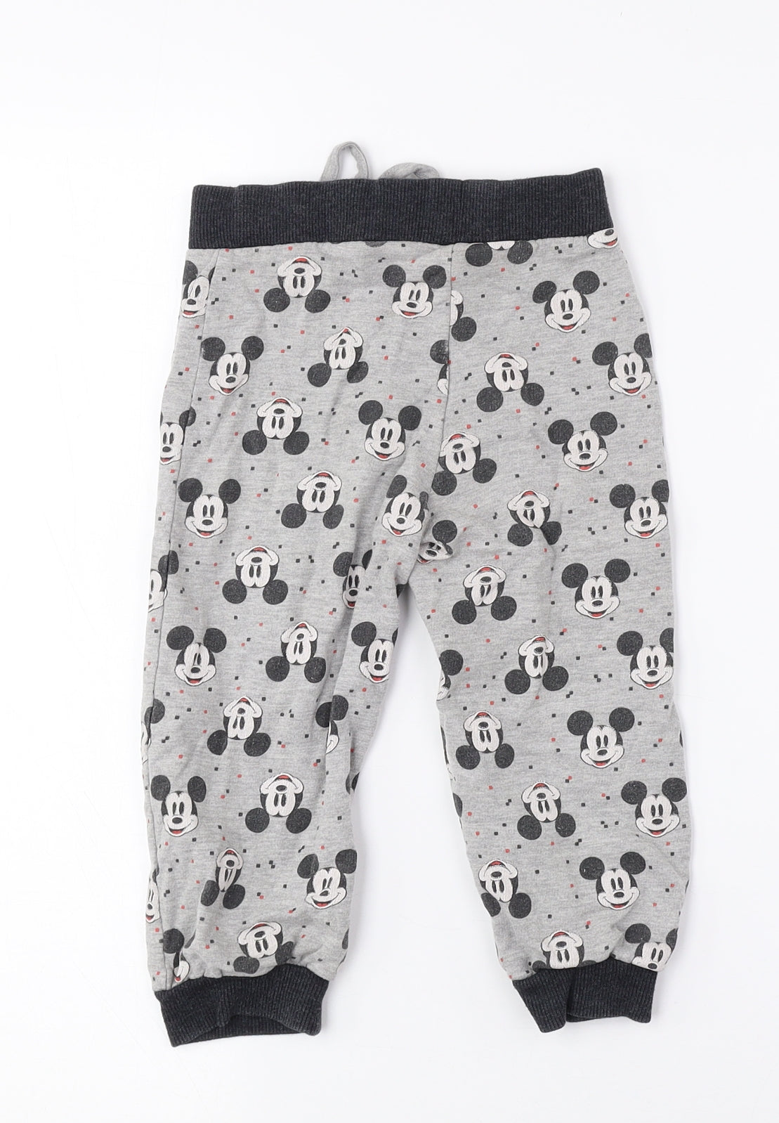 Disney Boys Multicoloured Geometric Cotton Jogger Trousers Size 18-24 Months - Mickey Mouse