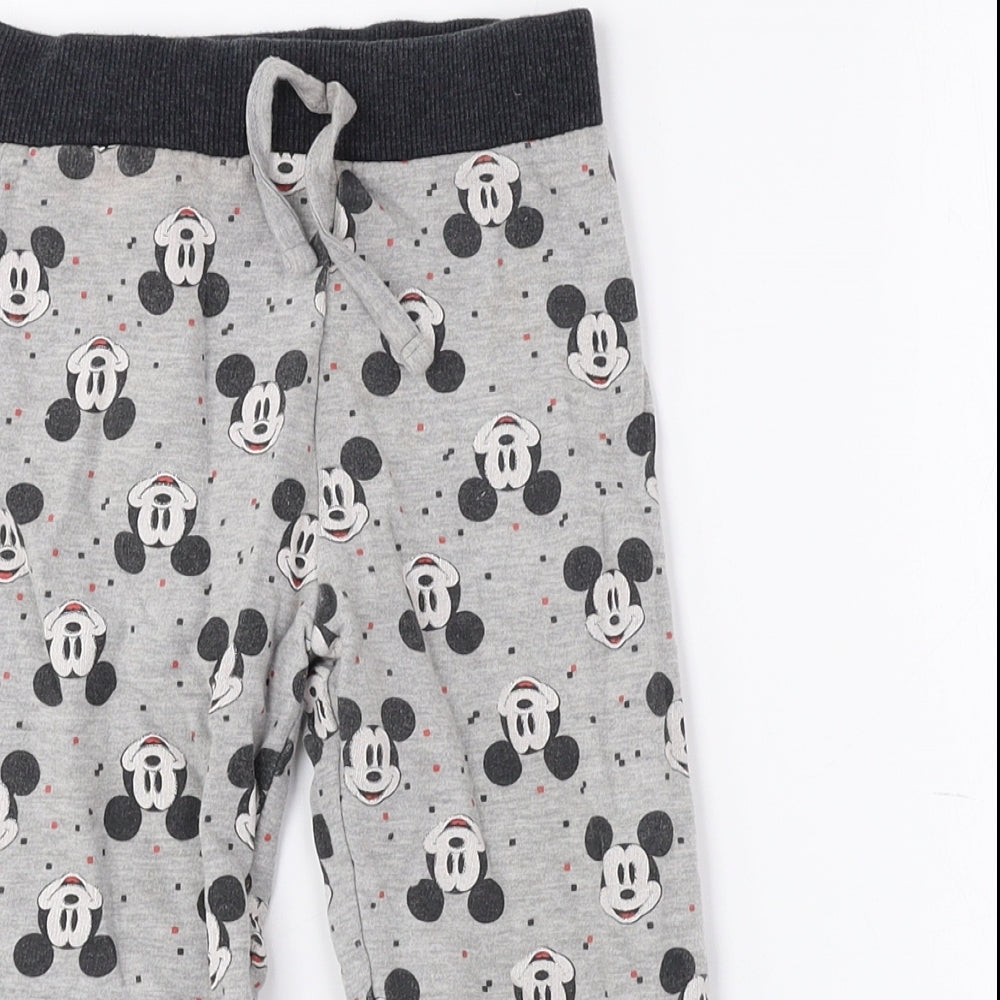 Disney Boys Multicoloured Geometric Cotton Jogger Trousers Size 18-24 Months - Mickey Mouse