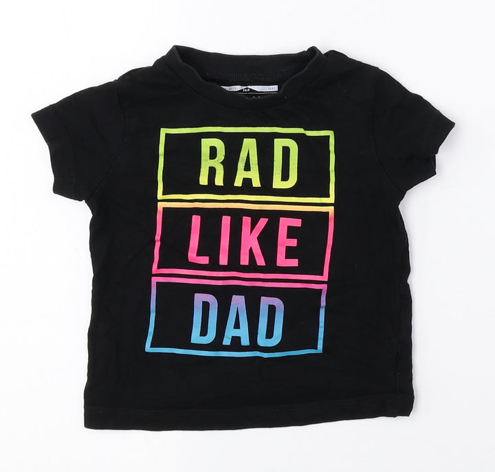 NEXT Girls Multicoloured 100% Cotton Basic T-Shirt Size 6-9 Months Crew Neck - Rad like Dad