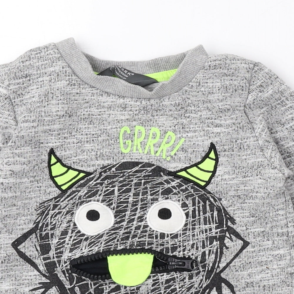 Primark Boys Multicoloured Cotton Pullover Jumper Size 24 Months - 24/26 Months, Monster