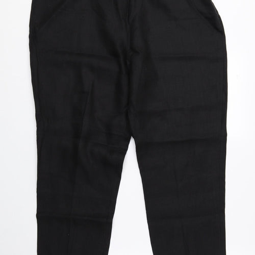 Precis Womens Black Linen Trousers Size 18 L26 in Regular Zip
