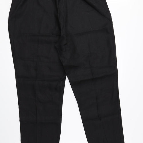Precis Womens Black Linen Trousers Size 18 L26 in Regular Zip