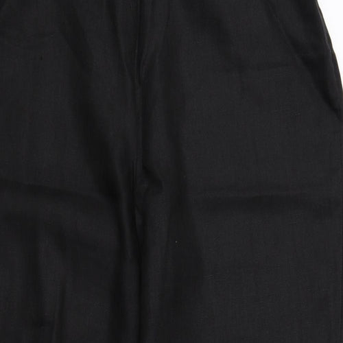 Precis Womens Black Linen Trousers Size 18 L26 in Regular Zip