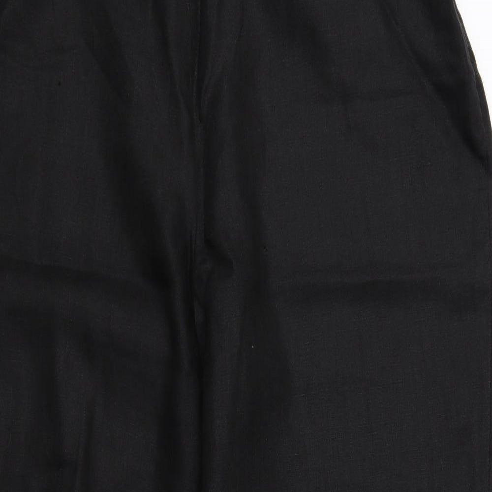 Precis Womens Black Linen Trousers Size 18 L26 in Regular Zip