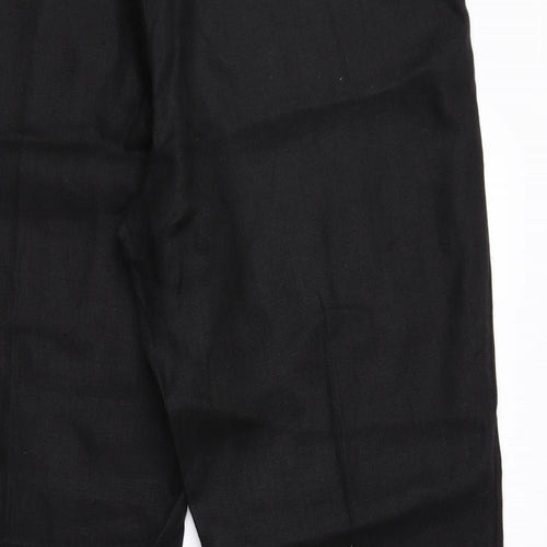 Precis Womens Black Linen Trousers Size 18 L26 in Regular Zip