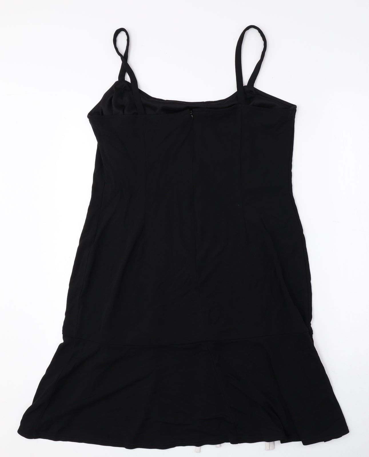 Joseph Ribkoff Womens Black Striped Rayon A-Line Size 16 Square Neck