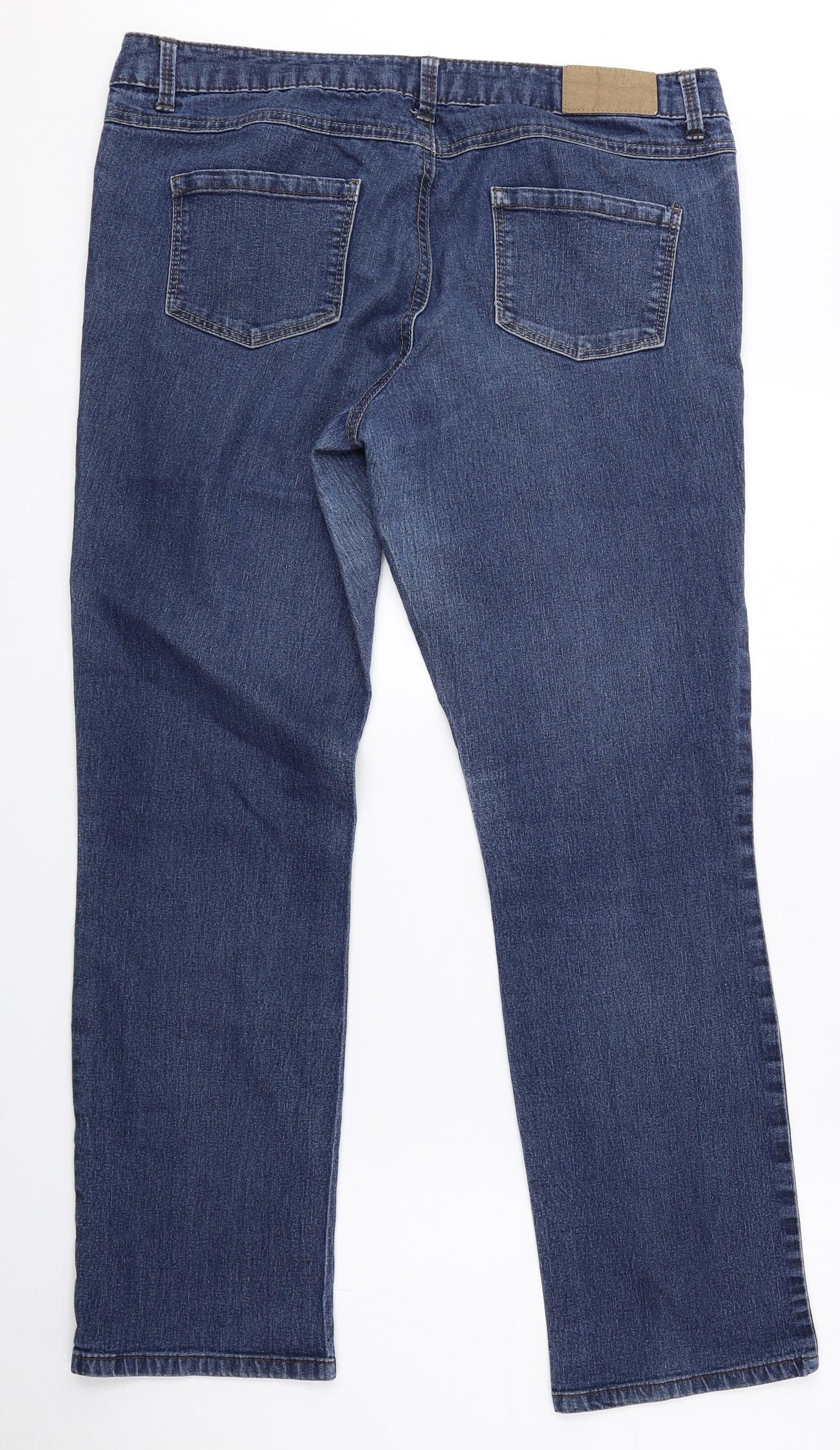 Dorothy Perkins Womens Blue Cotton Straight Jeans Size 14 L28 in Regular Zip