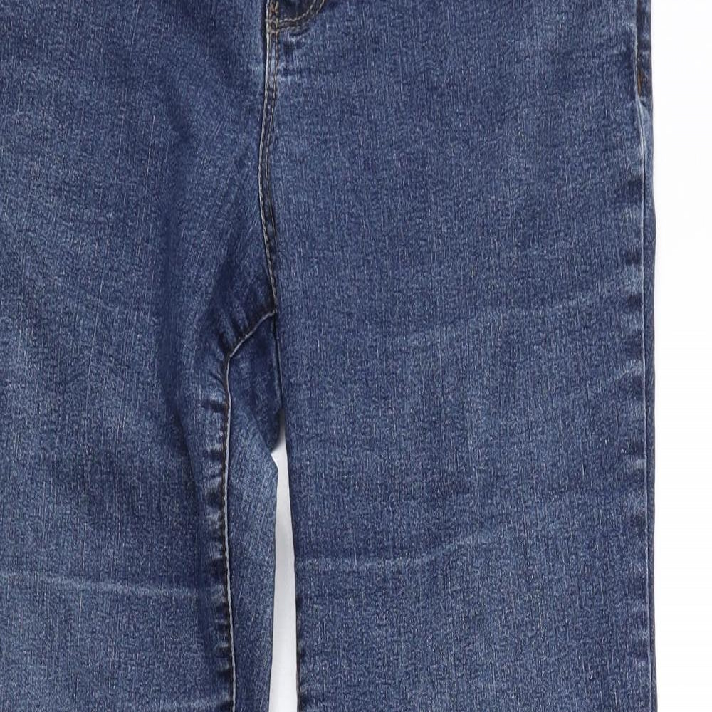Dorothy Perkins Womens Blue Cotton Straight Jeans Size 14 L28 in Regular Zip