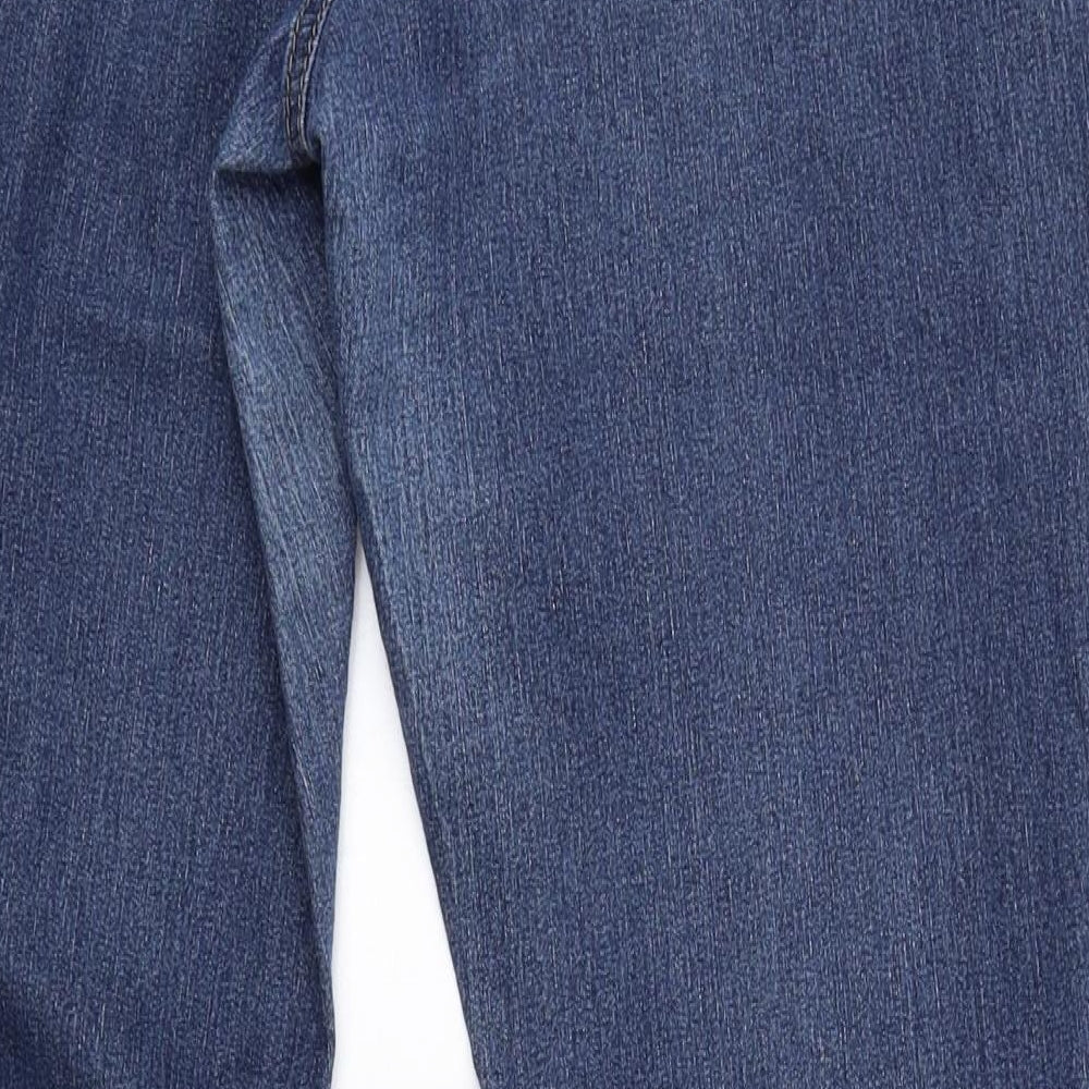 Dorothy Perkins Womens Blue Cotton Straight Jeans Size 14 L28 in Regular Zip
