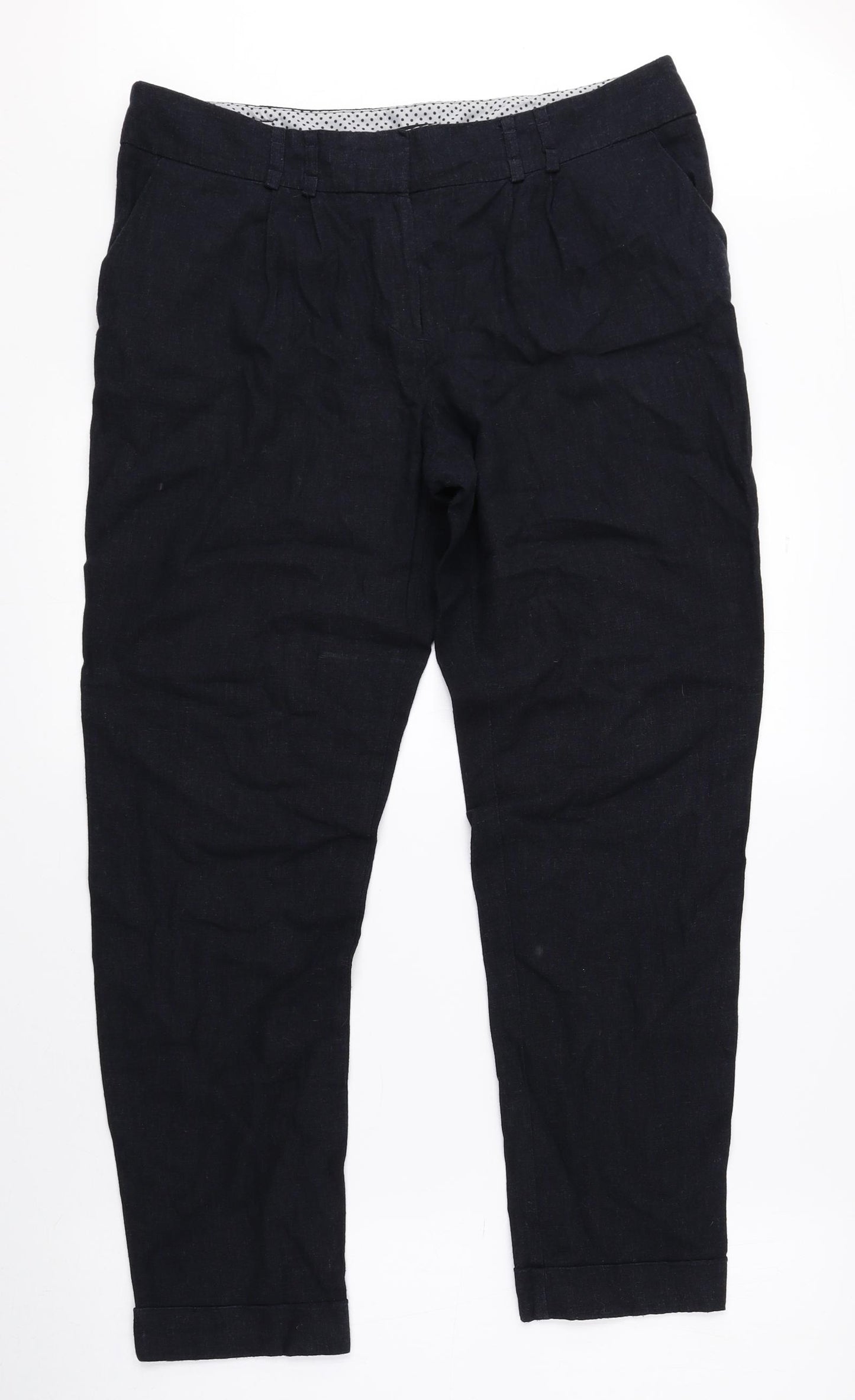 M&Co Womens Black Linen Size 12 L26 in Regular