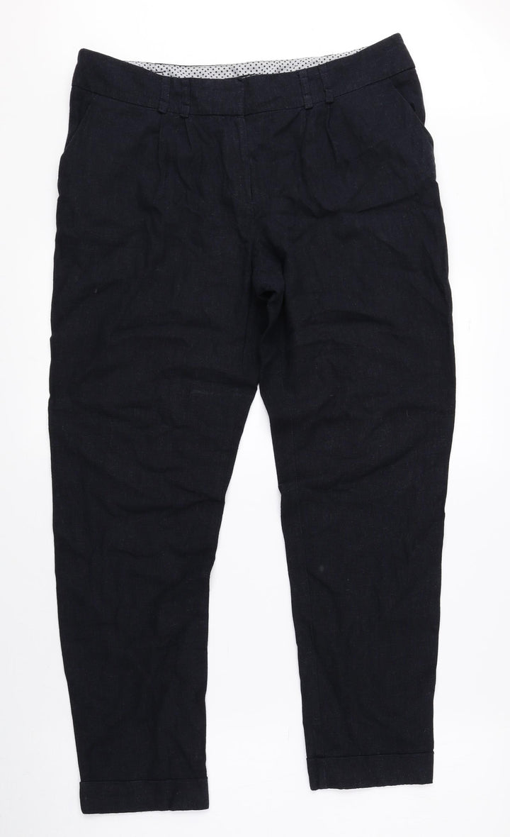 M&Co Womens Black Linen Size 12 L26 in Regular