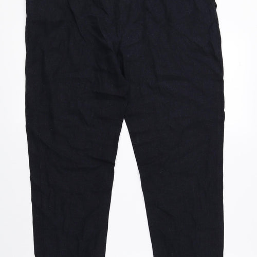 M&Co Womens Black Linen Size 12 L26 in Regular