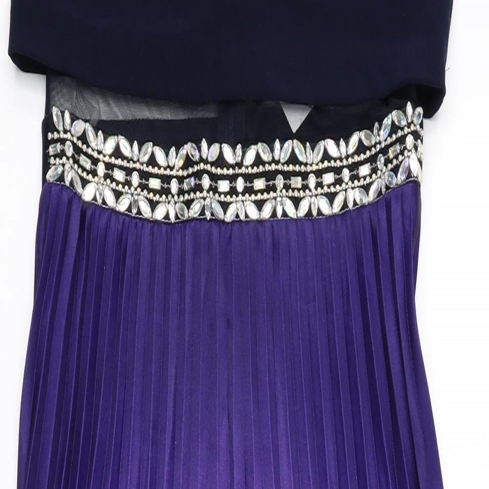 Rare Editions Womens Multicoloured Polyester A-Line Size 14 Square Neck Zip - Ombré